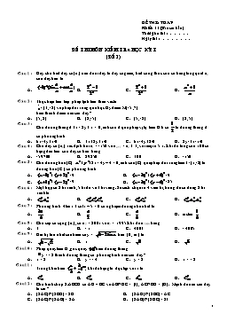Đề thi môn kiểm tra học kỳ I Môn Toán 11 (đề 3)