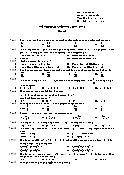 Đề thi môn kiểm tra học kỳ I Môn Toán 11 (đề 5)