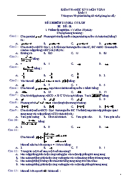 Đề thi môn Toán 11 cơ bản HK 2