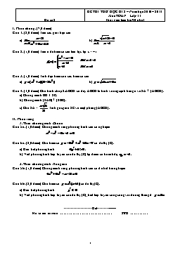 Đề thi thử học kì 2 – Môn Toán lớp 11 (Đề số 2)