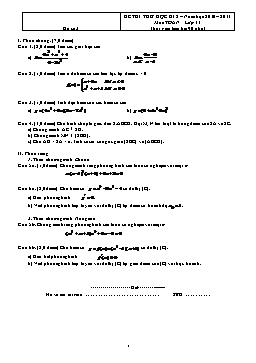 Đề thi thử học kì 2 – Môn Toán lớp 11 (Đề số 3)