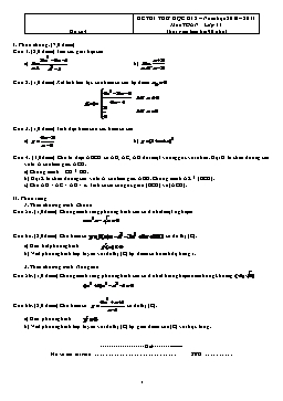 Đề thi thử học kì 2 – Môn Toán lớp 11 (Đề số 4)