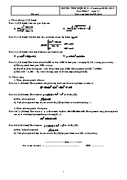 Đề thi thử học kì 2 – Môn Toán lớp 11 (Đề số 5)