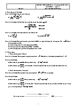 Đề thi thử học kì 2 – Môn Toán lớp 11 (Đề số 7)