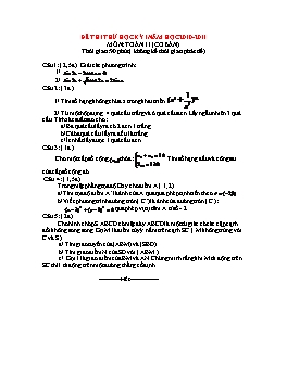 Đề thi thử kiểm tra học kỳ I môn: Toán - Lớp 11 (Đề 3)