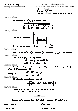 Đề thi tuyển học giỏi lớp 12 vòng trường năm học 2009 – 2010 môn thi: Toán trường THPT Tràm Chim