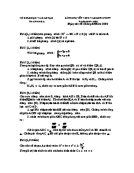 Đề thi tuyển sinh vào lớp10 THPT môn Toán