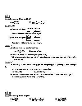 Đề và đáp án học kì II lớp 11 môn Toán