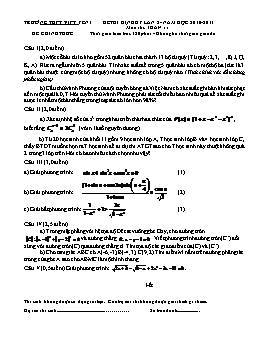 Đềthi định kỳ lần 2 - Môn thi: Toán 11