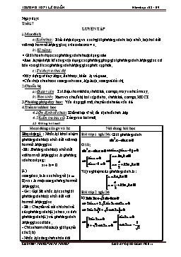 GA Đại số & Giải tích 11 tiết 17: Luyện tập