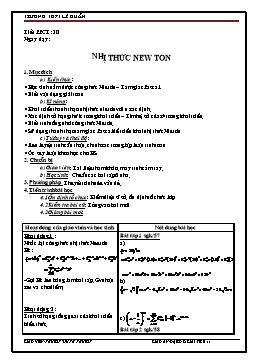 GA Đại số & Giải tích 11 tiết 30: Nhị thức New - Tơn