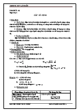GA Đại số & Giải tích 11 tiết 41: Cấp số cộng
