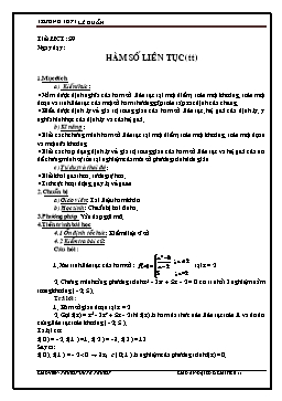 GA Đại số & Giải tích 11 tiết 59: Hàm số liên tục (tt)