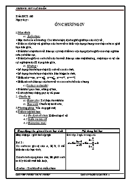 GA Đại số & Giải tích 11 tiết 60: Ôn chương IV