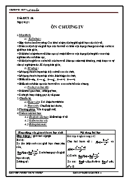 GA Đại số & Giải tích 11 tiết 61: Ôn chương IV