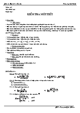 GA Đại số & Giải tích 11 tiết 62: Kiểm tra một tiết