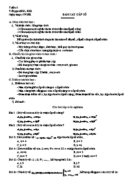 Giáo án: Bám sát cấp số