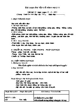 Giáo án Bám sát Hình học 11 Cơ bản tiết 32: Ôn tập về hình học 11