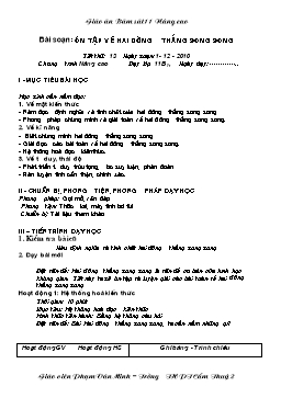 Giáo án Bám sát Hình học 11 Nâng cao tiết 13: Ôn tập về hai đường thẳng song song