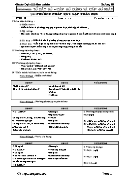 Giáo án Đại số 11 - Ban cơ bản - Chương III: Tổ dãy số – cấp số cộng và cấp số nhân