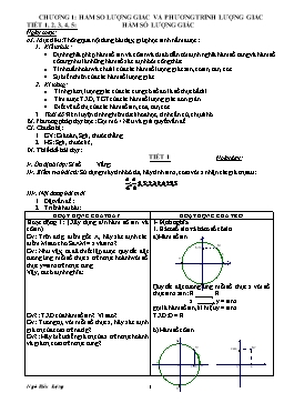 Giáo án Đại số 11 CB - Chương 1: Hàm số lượng giác và phương trình lượng giác
