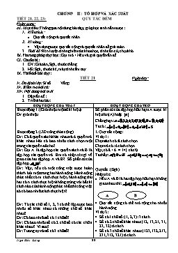 Giáo án Đại số 11 CB - Chương II: Tổ hợp và xác suất