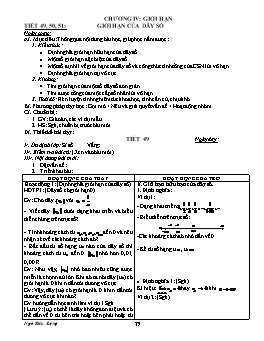 Giáo án Đại số 11 CB - Chương IV: Giới hạn