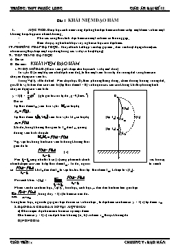 Giáo án Đại số 11 - Chương V: Đạo hàm