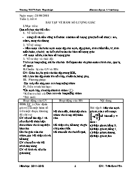 Giáo án Đại số 11 (cơ bản) - Tuần 1 - Trường THPT Ninh Thạnh Lợi