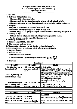 Giáo án Đại số 11 NC Bài 3- Cấp số cộng