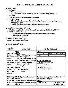 Giáo án Đại số CB lớp 11 tiết 78: Đạo hàm các hàm số lượng giác