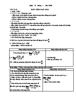 Giáo án Đại số cơ bản 11 - Chương V: Đạo hàm