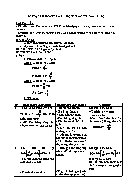 Giáo án Đại số & Giải tích 11: Bài tập phương trình lượng giác cơ bản (2 tiết)