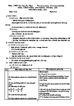 Giáo án Đại số & Giải tích 11 CB cả năm - Trường THPT Bán Công Lục Ngạn