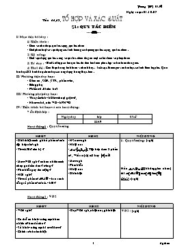 Giáo án Đại số & Giải tích 11 - Chương 2 - Bài 1: Quy tắc điếm