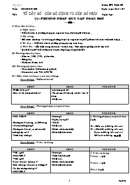 Giáo án Đại số & Giải tích 11 - Chương 3 - Bài 1: Phương pháp quy nạp toán học