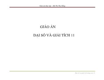 Giáo án Đại số & Giải tích 11: Định nghĩa và một số định lí về giới hạn của hàm số