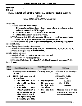 Giáo án Đại số & giải tích 11- Nâng cao đầy đủ