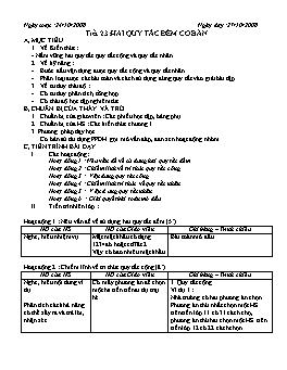 Giáo án Đại số Giải tích 11 - Nâng cao - Tiết 23: Hai quy tắc đếm cơ bản