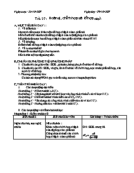 Giáo án Đại số Giải tích 11 - Nâng cao - Tiết 27: Hoán vị, chỉnh hợp và tổ hợp (tiếp)