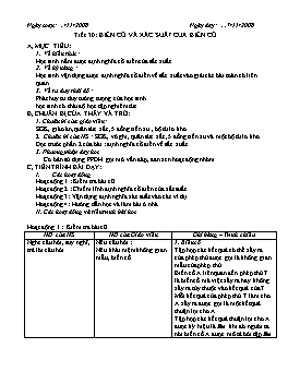 Giáo án Đại số Giải tích 11 - Nâng cao - Tiết 31: Biến cố và xác suất của biến cố