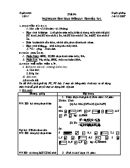 Giáo án Đại số Giải tích 11 - Nâng cao - Tiết 34: Thực hành tính toán trên máy tính cầm tay