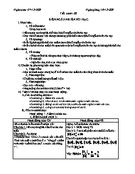 Giáo án Đại số Giải tích 11 - Nâng cao - Tiết 38: Biến ngẫu nhiên rời rạc