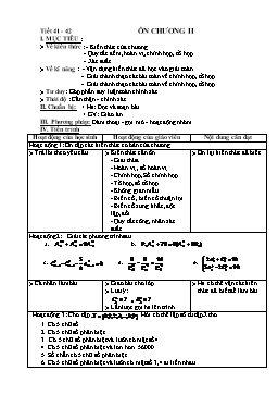 Giáo án Đại số Giải tích 11 - Nâng cao - Tiết 41, 42: Ôn tập chương II