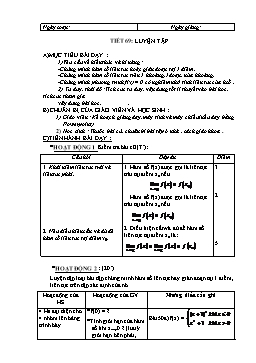 Giáo án Đại số Giải tích 11 - Nâng cao - Tiết 69: Luyện tập