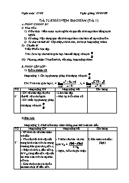 Giáo án Đại số Giải tích 11 - Nâng cao - Tiết 73: Khái niệm đạo hàm (tiết 1)