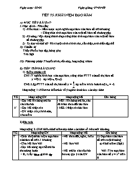 Giáo án Đại số Giải tích 11 - Nâng cao - Tiết 75: Khái niệm đạo hàm (tiếp)