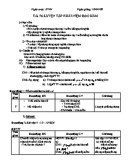 Giáo án Đại số Giải tích 11 - Nâng cao - Tiết 76: Luyện tập khái niệm đạo hàm