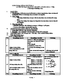 Giáo án Đại số Giải tích 11 - Nâng cao - Tiết 81: Luyện tập đạo hàm các hàm số lượng giác