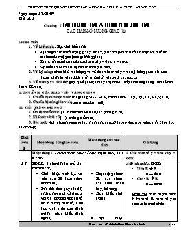 Giáo án Đại số & giải tích 11 - Nâng cao - Trường THPT Quảng Xương 3